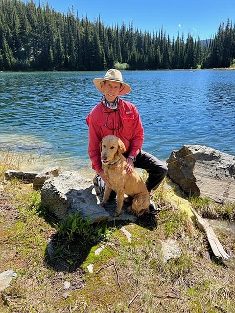 Jack Robertson and his faithful hiking companion, Mack, trekked to Hub and Hazel Lakes outside of St. Regis on July 1. This is one of many outings that Robertson has planned for the summer, with his renewed health and breathing back to normal his goal is to hike to as many alpine lakes in the county as possible. (Photo courtesy/Jack Robertson)