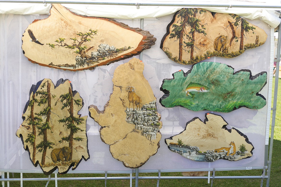 Art on display at the Whitefish Arts Festival on Friday, July 1. (JP Edge photo)