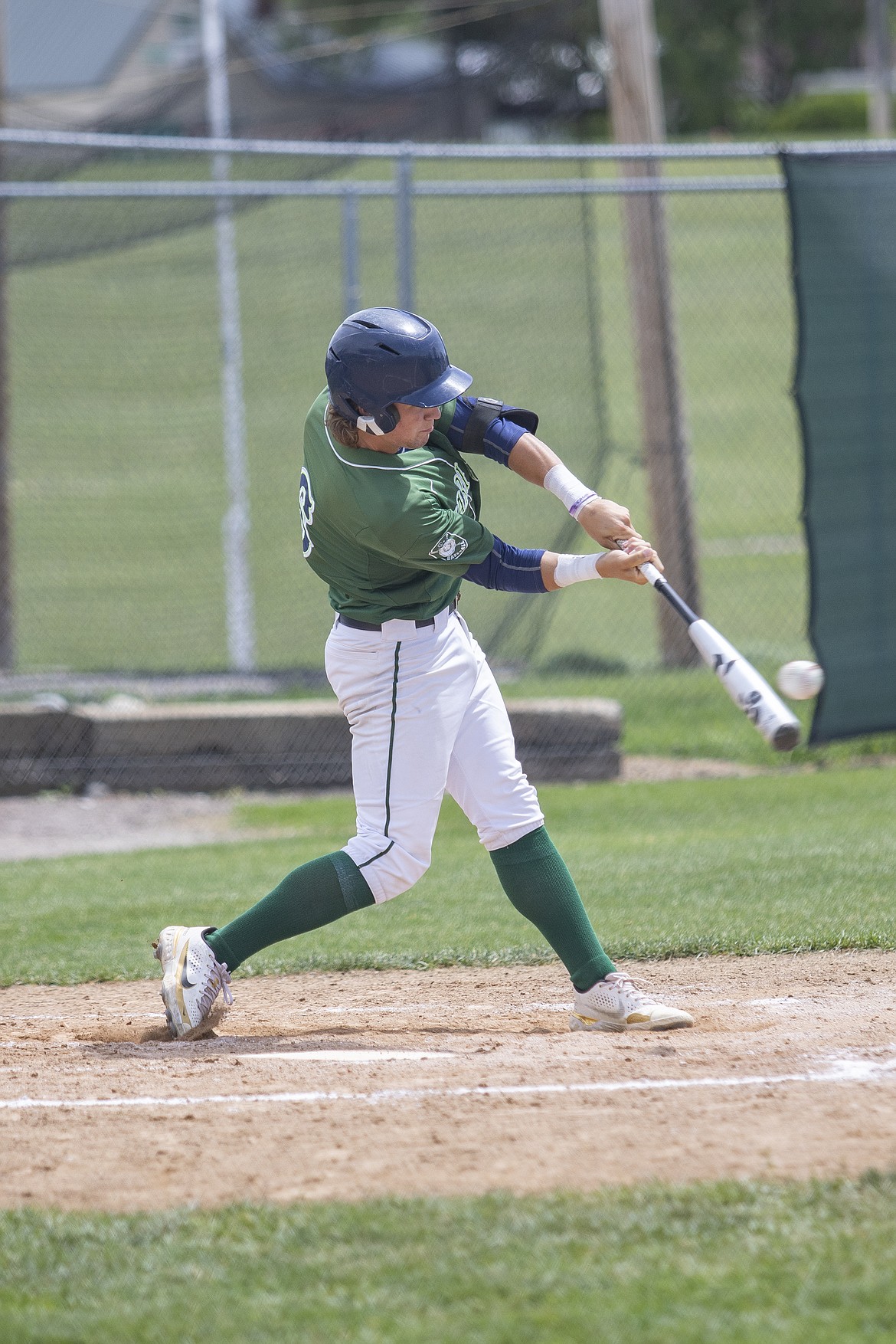 Mission Valley Mariner Xavier Fisher launches one into the outfield. (Rob Zolman/Lake County Leader)