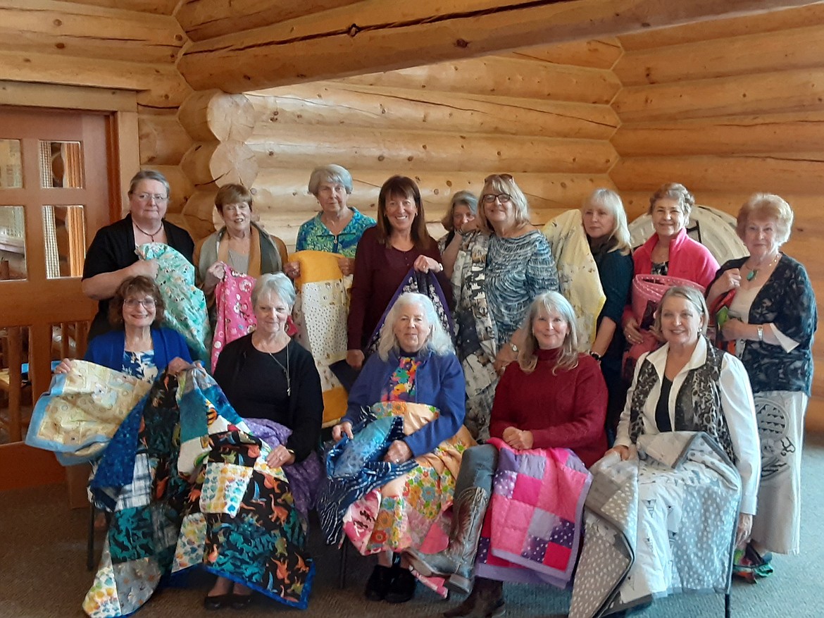 The Women of Rollins display the quilts made by club quilters to be donated to the oncology department in Kalispell. Children being treated for cancer will be offered a quilt as a comfort in their treatment. The club has donated quilts for five years. 
The Women of Rollins Club is a nonprofit organization. The club meets at the Rollins School/ Community Center on the second Tuesday of the month at noon. New members are welcome.
The club welcomes donations of suitable fabrics and quilting  supplies. 
For more information, contact Kathy Walker at 406-270-0605.