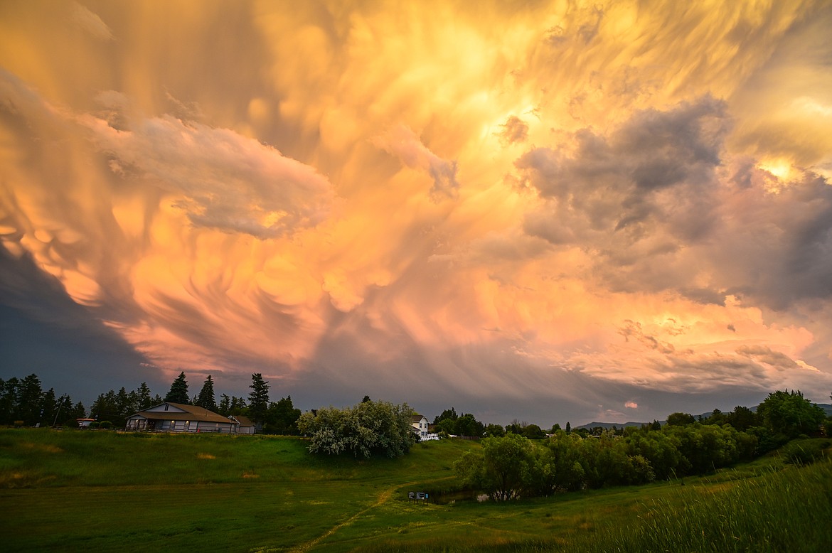 Storm clouds are seen over Dry Bridge Park after a hail storm in Kalispell on Thursday, July 7. (Casey Kreider/Daily Inter Lake)