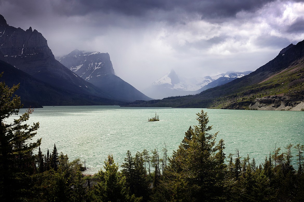 A storm approaches Wild Goose Island in Glacier National Park Wednesday, June 29. (Jeremy Weber/Daily Inter Lake)