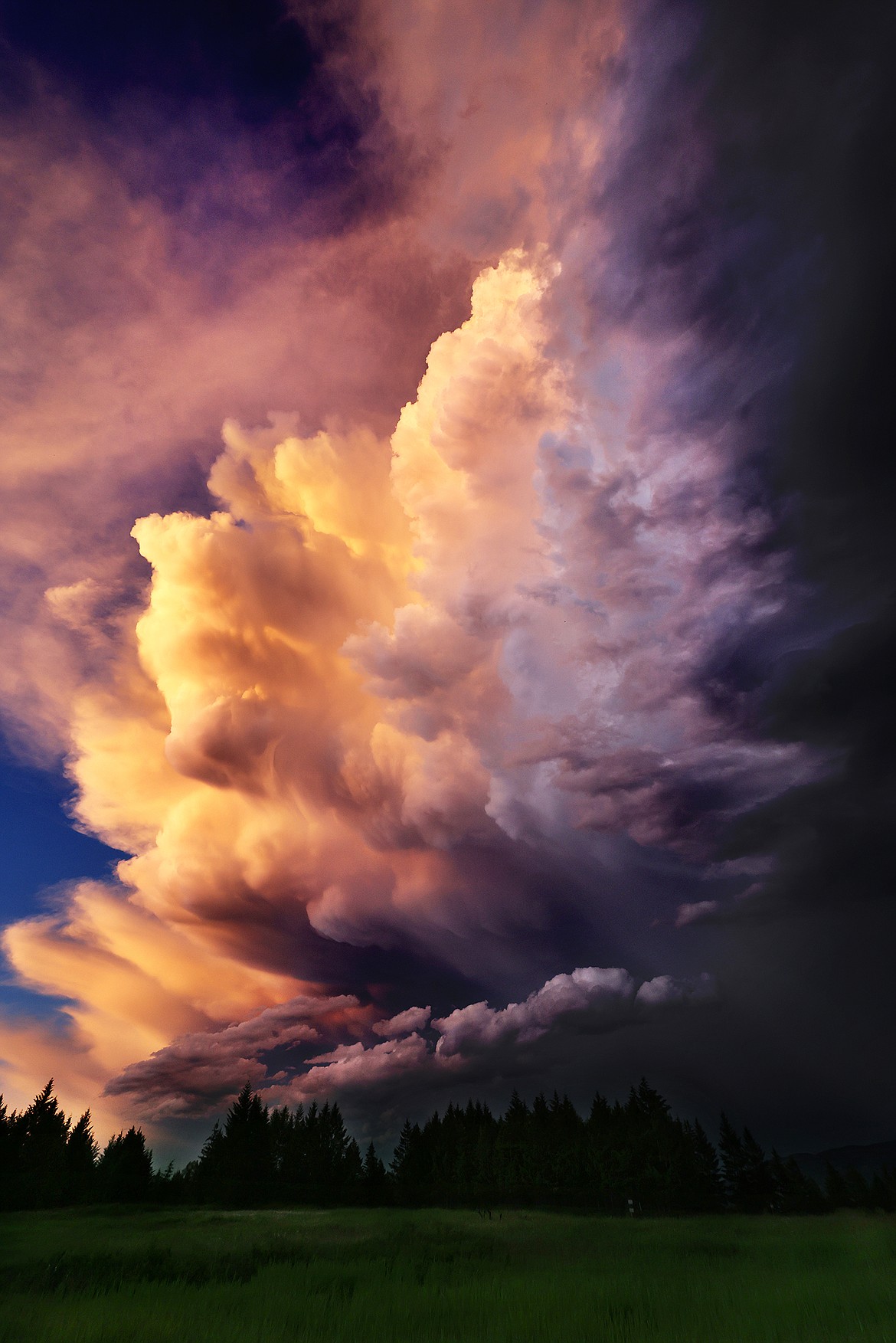 Storm clouds hang menacingly above the area north of Meadow Lake Golf Course in Columbia Falls Thursday evening, July 7. (Jeremy Weber/Daily Inter Lake)