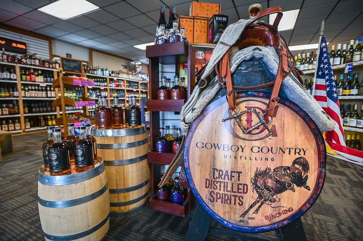 A selection of liquor at Evergreen Liquor Store on Saturday, July 9. (Casey Kreider/Daily Inter Lake)