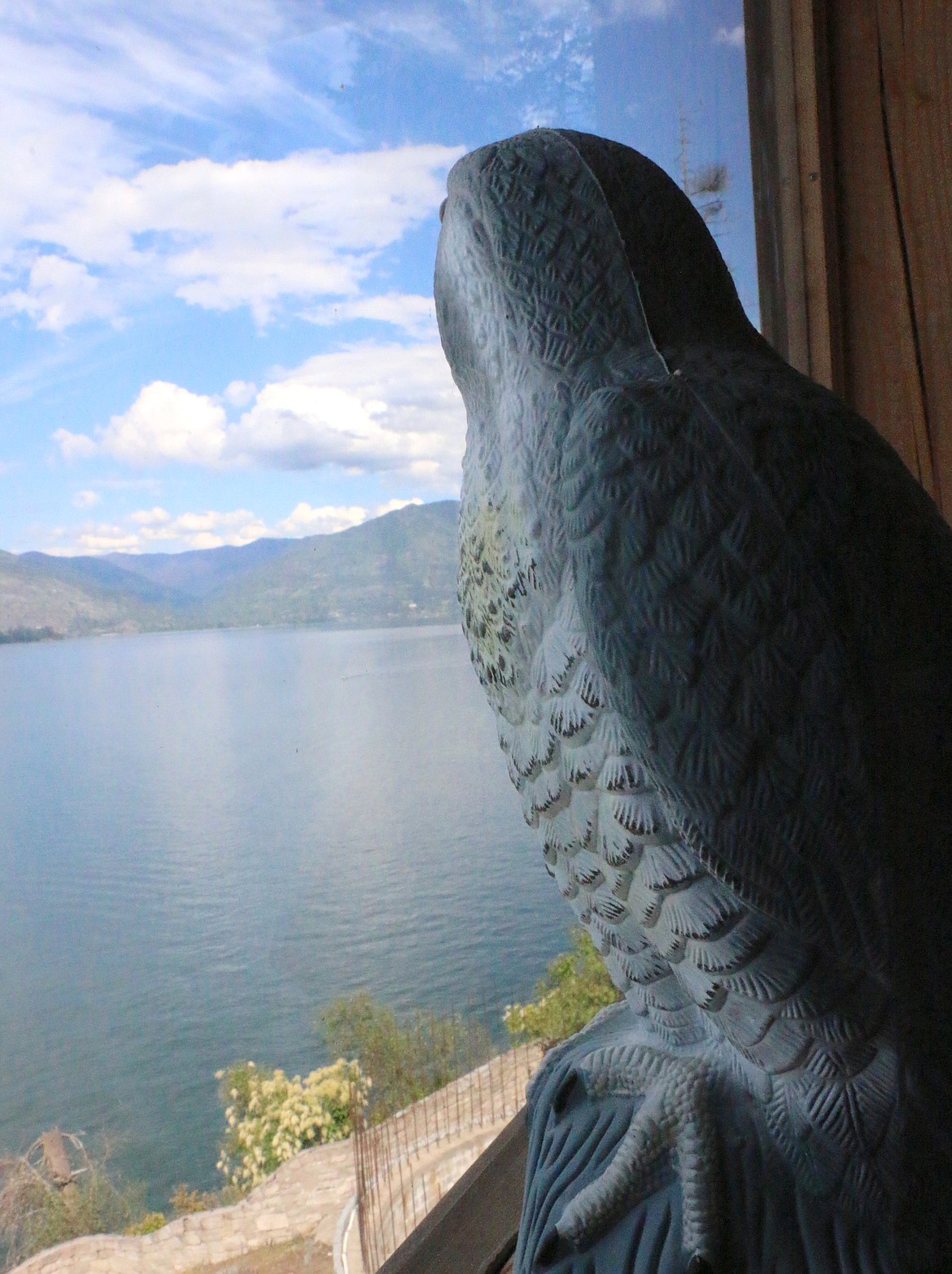 A view of Lake Pend Oreille from the top floor of Castle Von Frandsen.