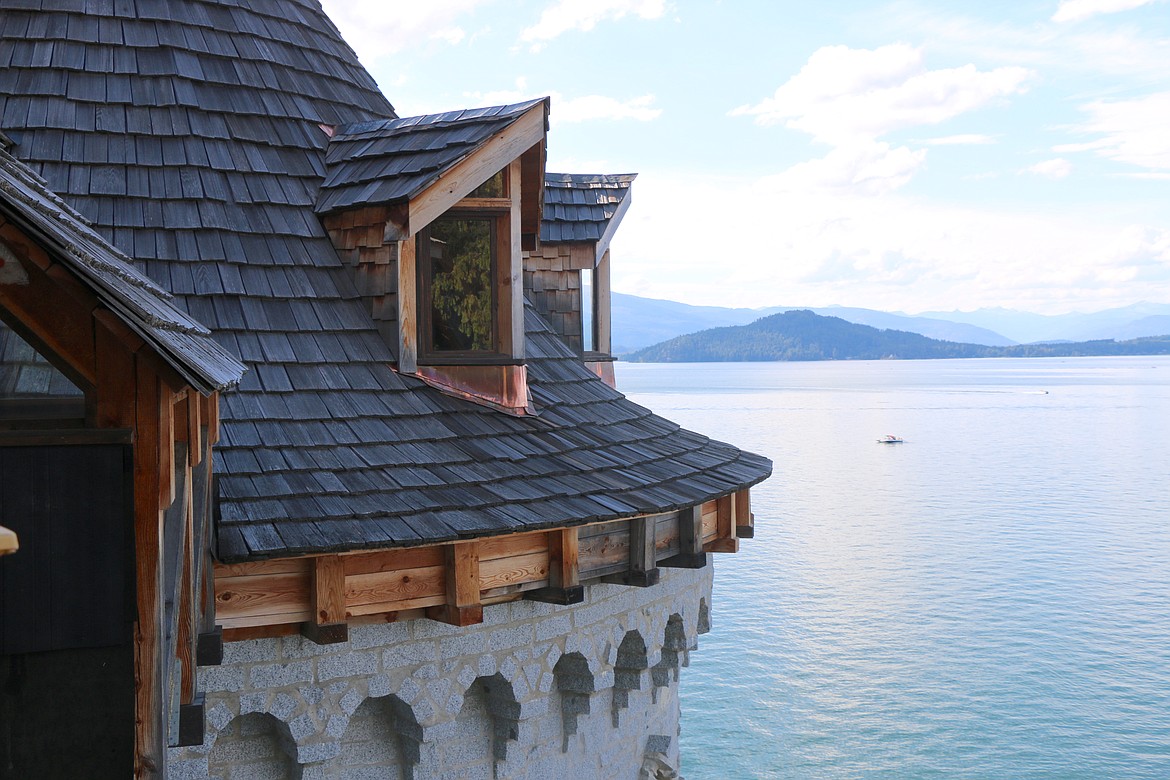 A view of Lake Pend Oreille from the top floor of Castle Von Frandsen.