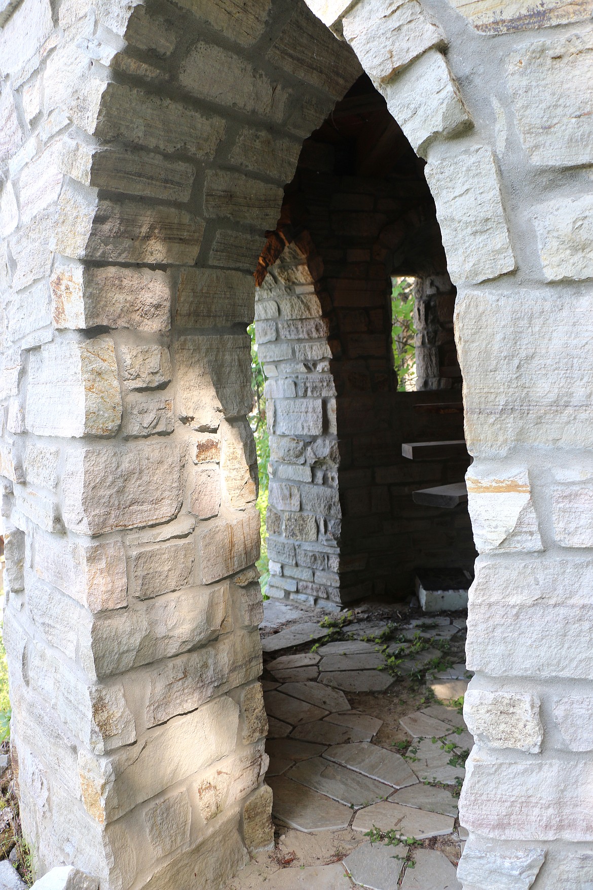 A view of inside a turret on the grounds into of Castle Von Frandsen in the Bottle Bay area.