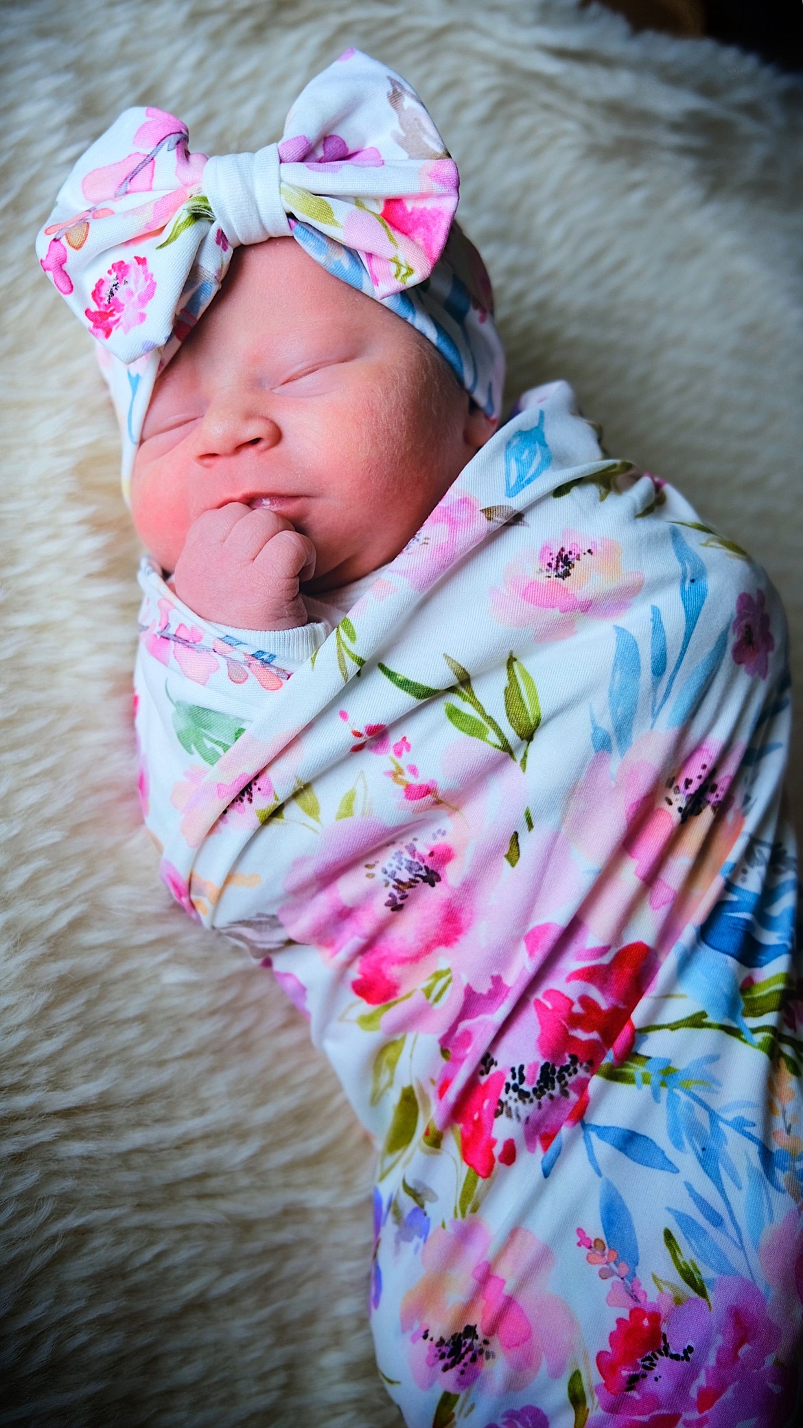 Miami Dawn Radcliff was born May 25th, 2022 at the St. Luke New Beginnings Birth Center. She weighed 6 lbs. 4 oz. Parents are Edward and Alisha Radcliff of Ronan. Maternal grandmother is Lisa Brandon of Columbus, Ohio. Miami joins siblings, Annabella, Zariah, Edward Jr., Draven, and Jaxon. Note: This photo is for artistic purposes only and does not necessarily reflect AAP Infant Safe Sleep recommendations.