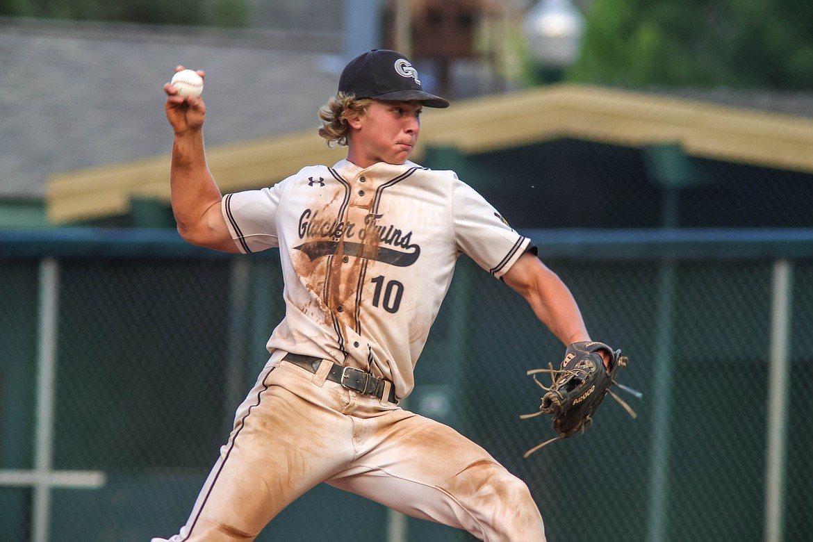 Jacob McIntyre pitches against the North Lake Mountaineers on Thursday at Memorial Field. (JP Edge photo)