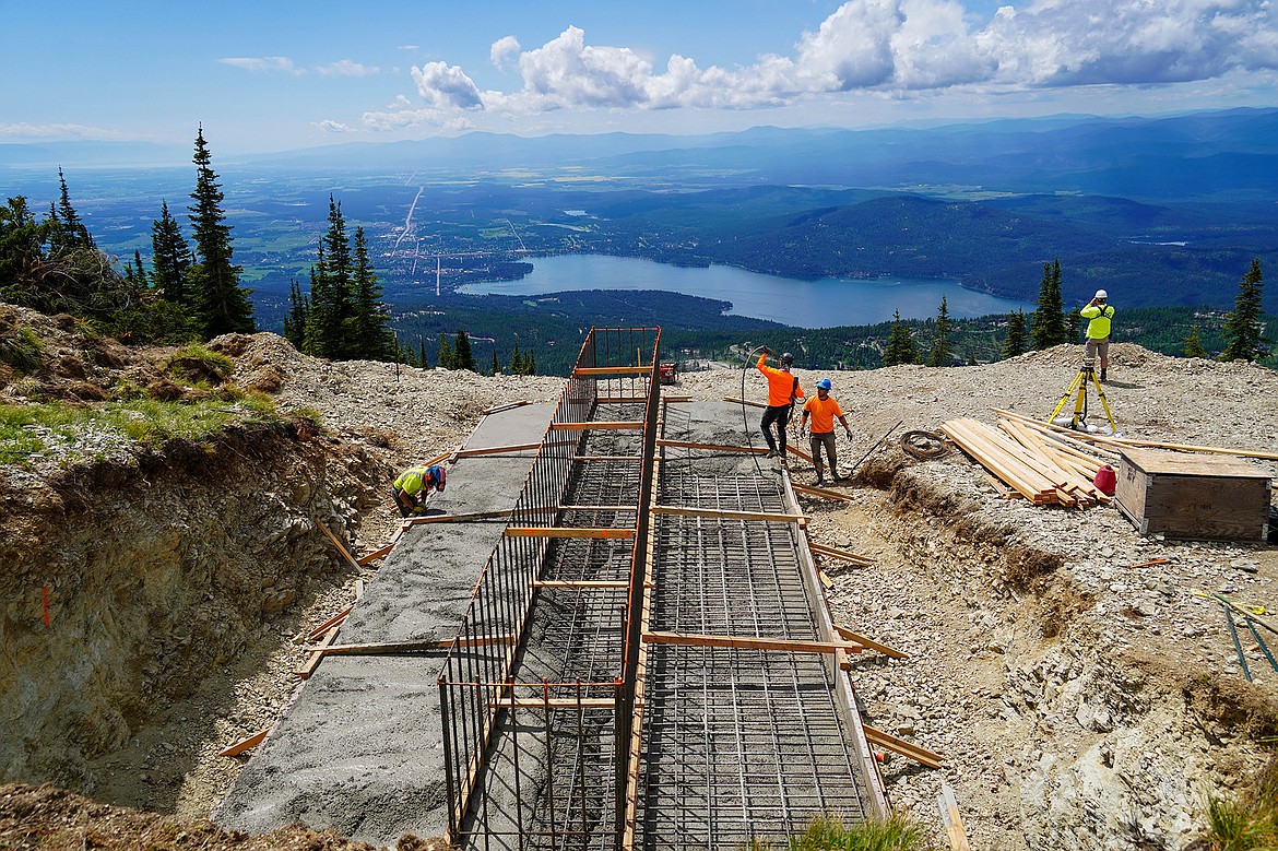 Construction workers pour foundations for Whitefish Mountain Resort's new Chair 4 on Friday, July 8. (Photo courtesy of Whitefish Mountain Resort)