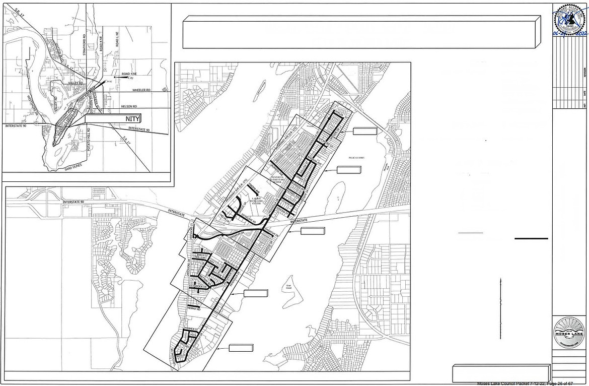 A map of the streets to be recovered starting in August as part of the city’s chip seal and crack seal program.