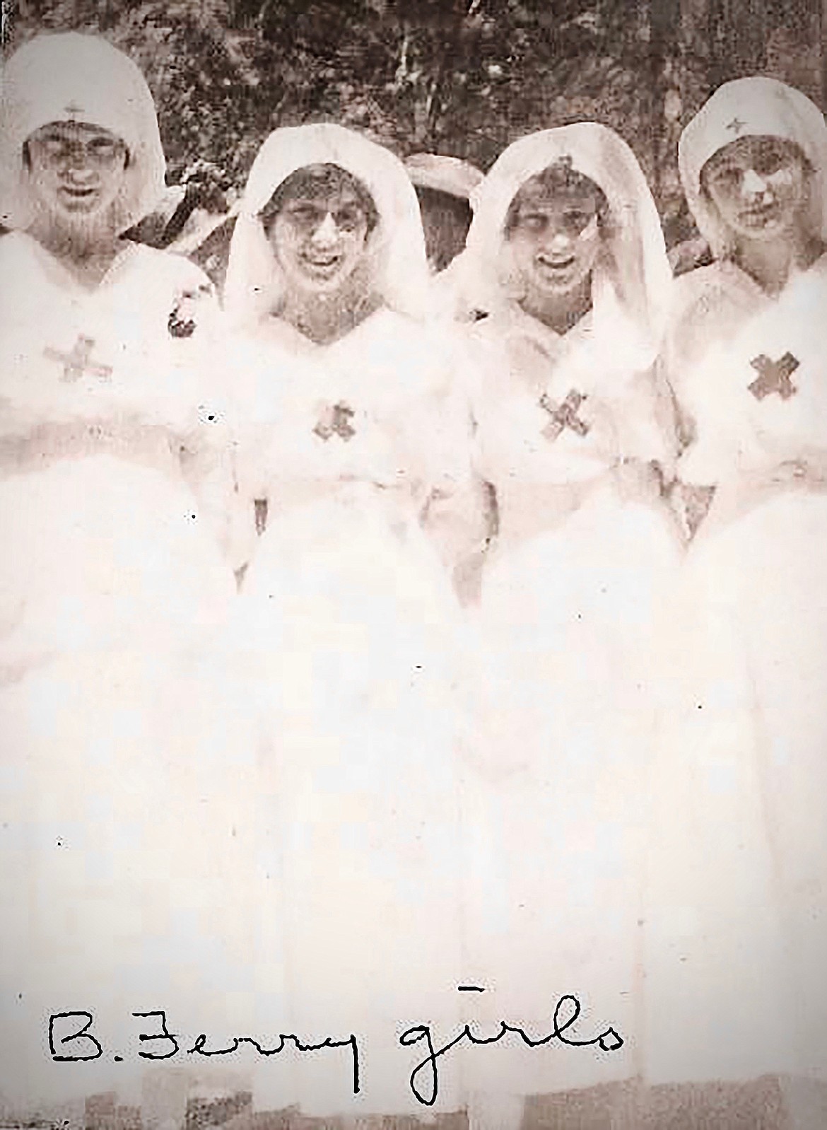 A few of Bonners Ferry's volunteers for the Red Cross are pictured above. The Gray Lady Service program was disbanded in the 1960s and absorbed into a more unified volunteer services program within the American Red Cross.