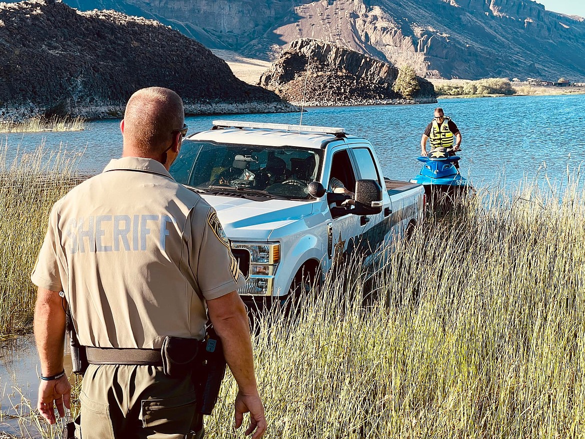 Grant County Sheriff's Office staff used jet skis and requested assistnance from LifeFlight to aid in the search for a man who is believed to have drowned in Alkali Lake Saturday evening. A post to GCSO's social media encouraged community members to continue to pray for the man's family.