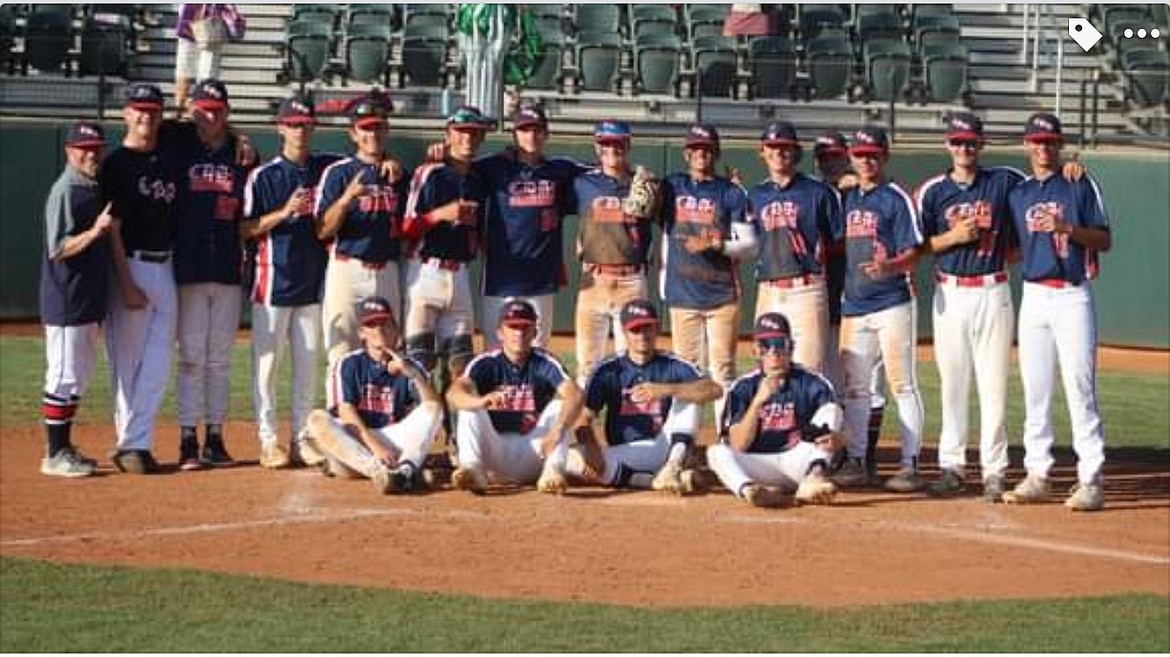 Courtesy photo
The Coeur d'Alene Lumbermen won the Idaho American Legion Class AA Area A (district) championship on Sunday in Lewiston. In the front row from left are Jesse Brown, Eric Bumbaugh, Troy Shepard and Ryan Schneider; and back row from left, assistant coach Mike Criswell, assistant coach Andy Beaudry, Owen Benson, AJ Currie, Austin Taylor, Joe DuCoeur, Marcus Manzardo, Kyle Bridge, Spencer Zeller, Cooper Erickson, coach Darren Taylor, Cooper Larson, Ethan Taylor and Jayden Butler. The Lums advance to the state tournament in Nampa beginning Friday.