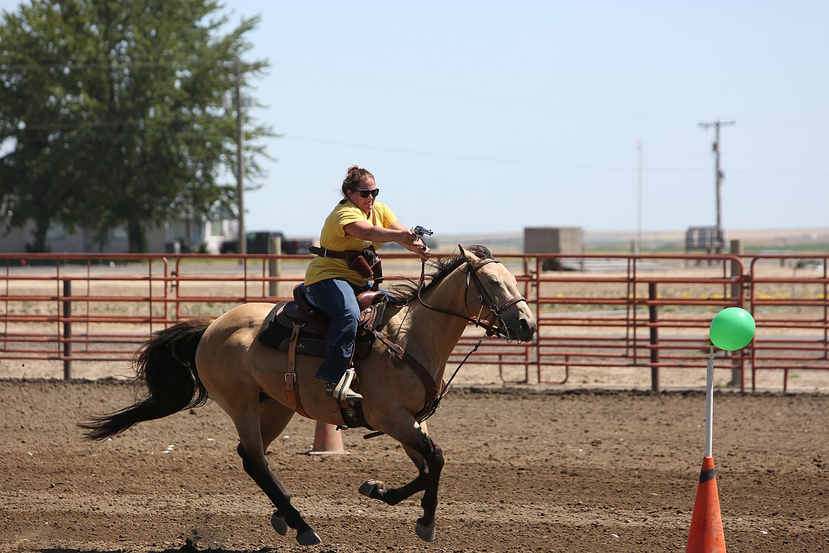 Riders maneuvered through the course at Confidence Farms in Warden on Saturday in the second meet of the Clean Shooter Buckle Series.