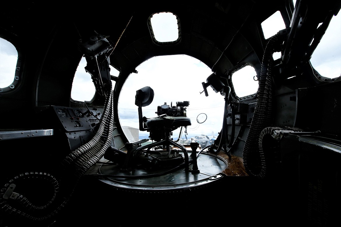 A view of the cockpit of the B-17.