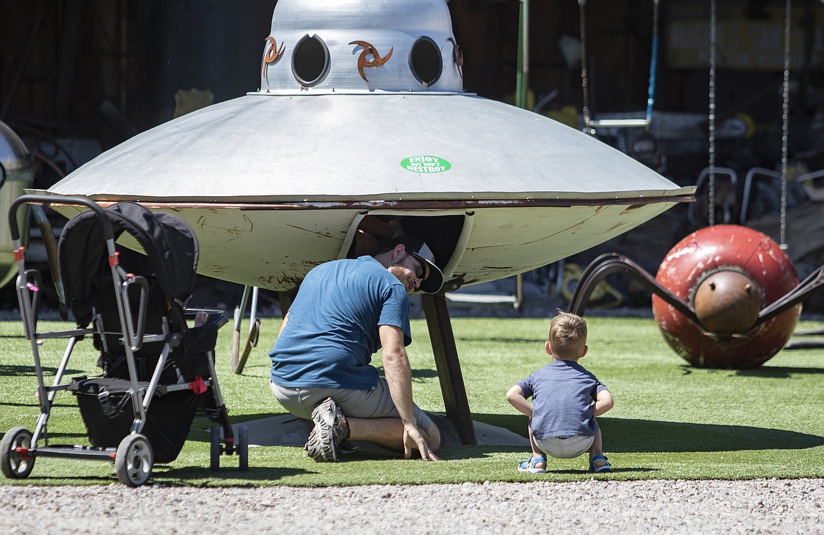 A youngster takes a moment to check out one the many out-of-this-world displays at the Miracle of America Museum in Polson. (Rob Zolman/Lake County Leader)