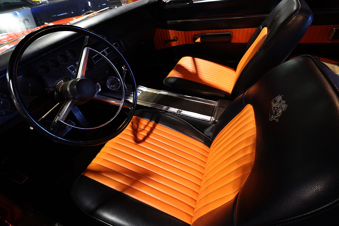 The interior of a 1968 dodge super B in the Donny Stevens collection. (Jeremy Weber/Daily Inter Lake)