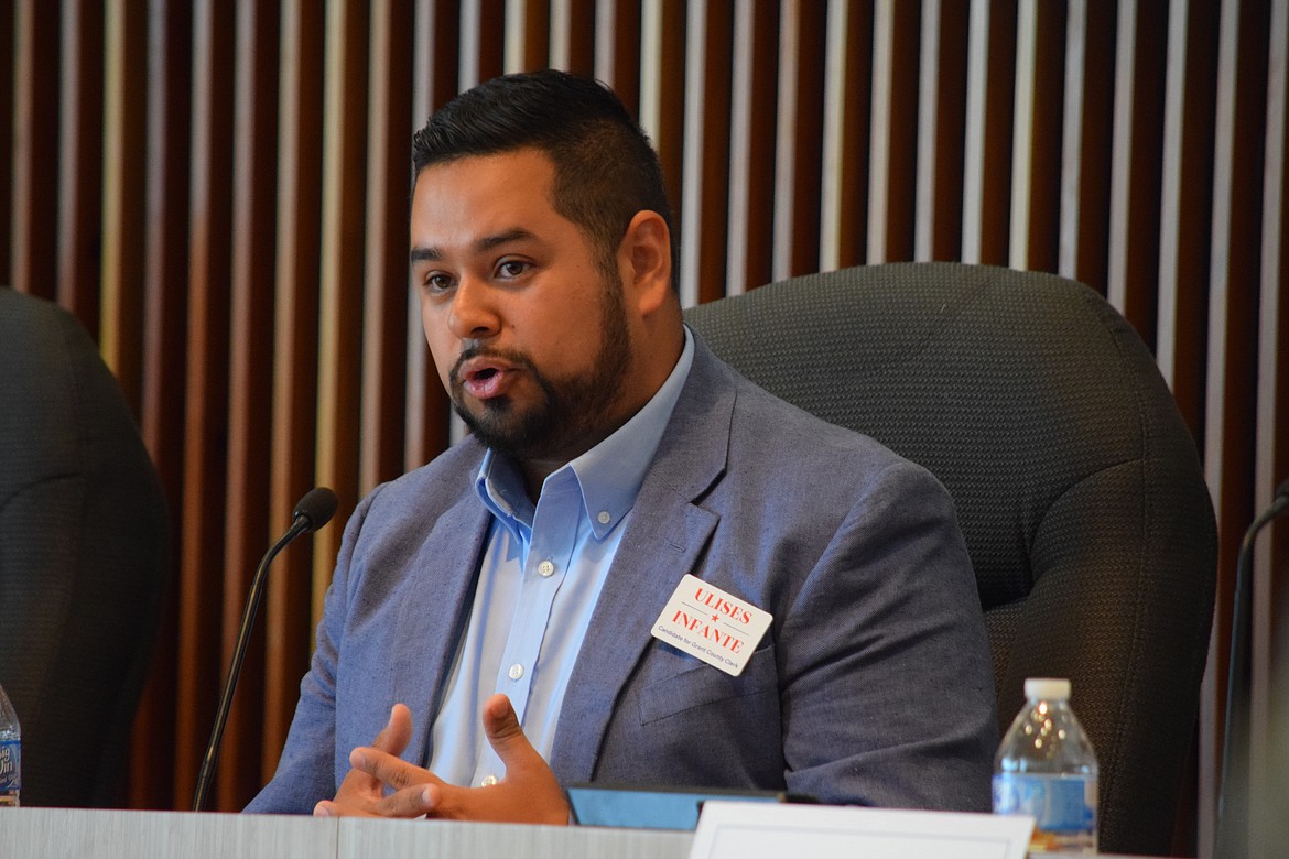 Grant County Clerk candidate Ulises Infante, who attended the forum with his wife and children, said he has worked at the Grant County Clerk’s office for more than five years.