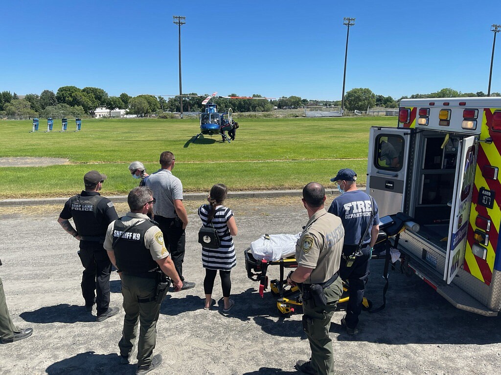 The 7-year-old child was transported via LifeFlight to a regional hospital for medical treatment after a UPS driver performed CPR and revived her.