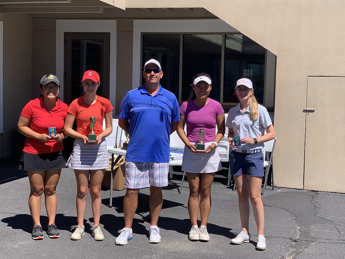 Golfers Jillian Hui, left, Jillian Breedlove, middle left, Angela Park, middle right, and Emma Almquist, right, all finished in the top four of the girls 16-18 tournament.
