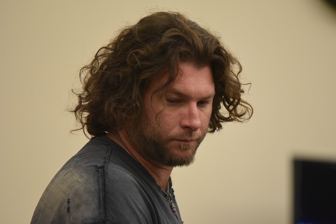 Aaron Douglas Glenn Kupka appears in Flathead County District Court for his arraignment on an assault with a weapon charge on July 21, 2022. (Derrick Perkins/Daily Inter Lake)