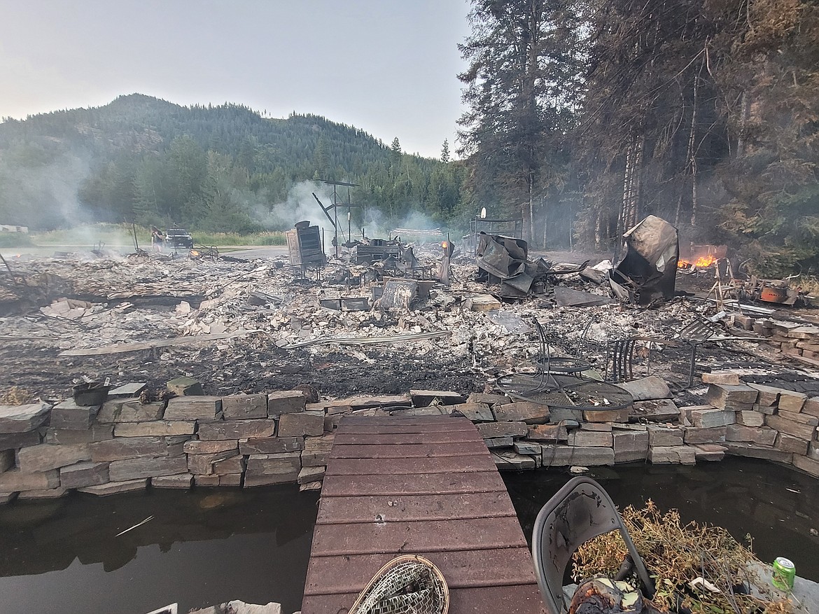 A photo of the Loutzenhiser home after the fire had been extinguished by fire crews.