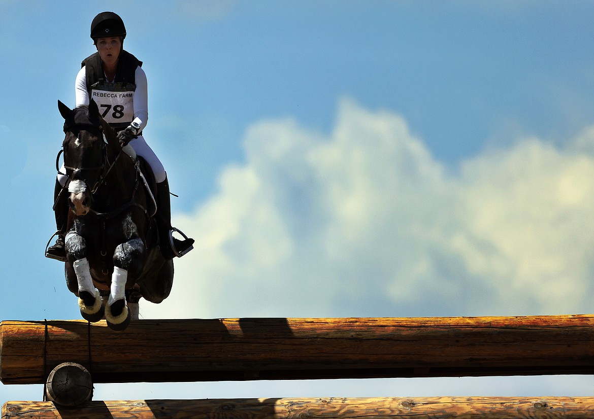 Amy Haugen rides in The Event at Rebecca Farm July 23. (Jeremy Weber/Daily Inter Lake)