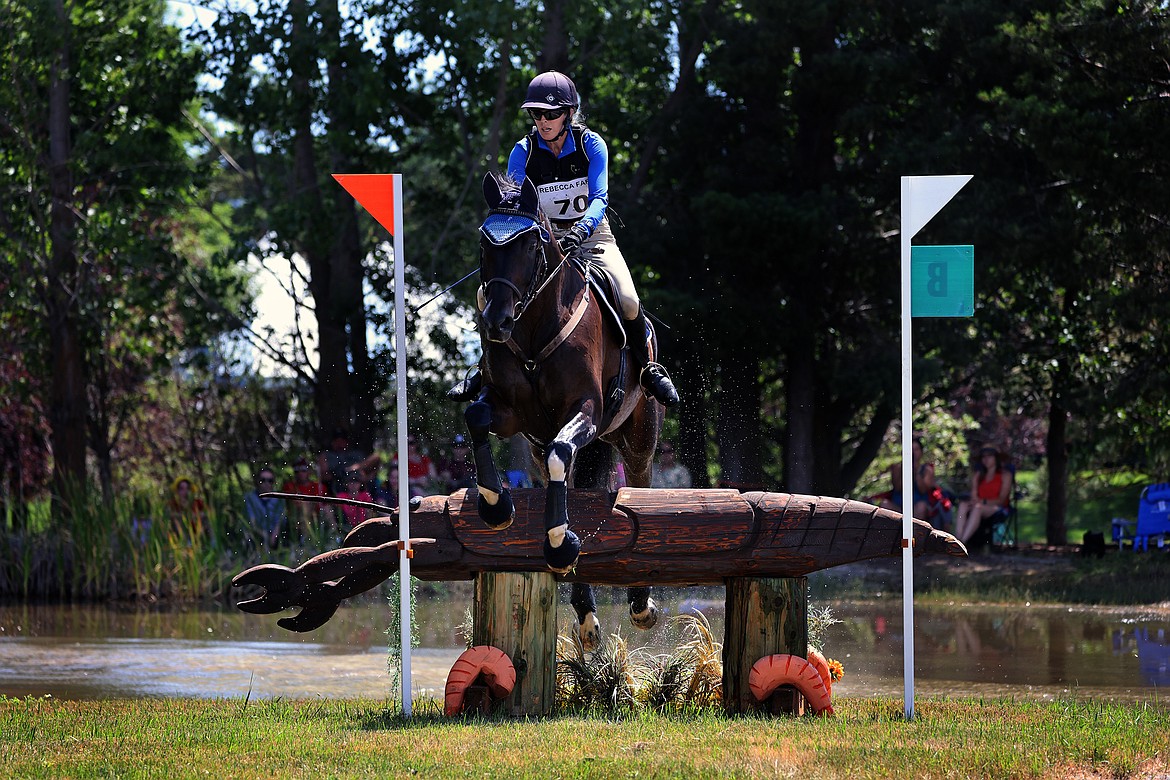 Kerry Groot and her horse "Super Nova" clear an obstacle during The Event at Rebecca Farm July 23. (Jeremy Weber/Daily Inter Lake)