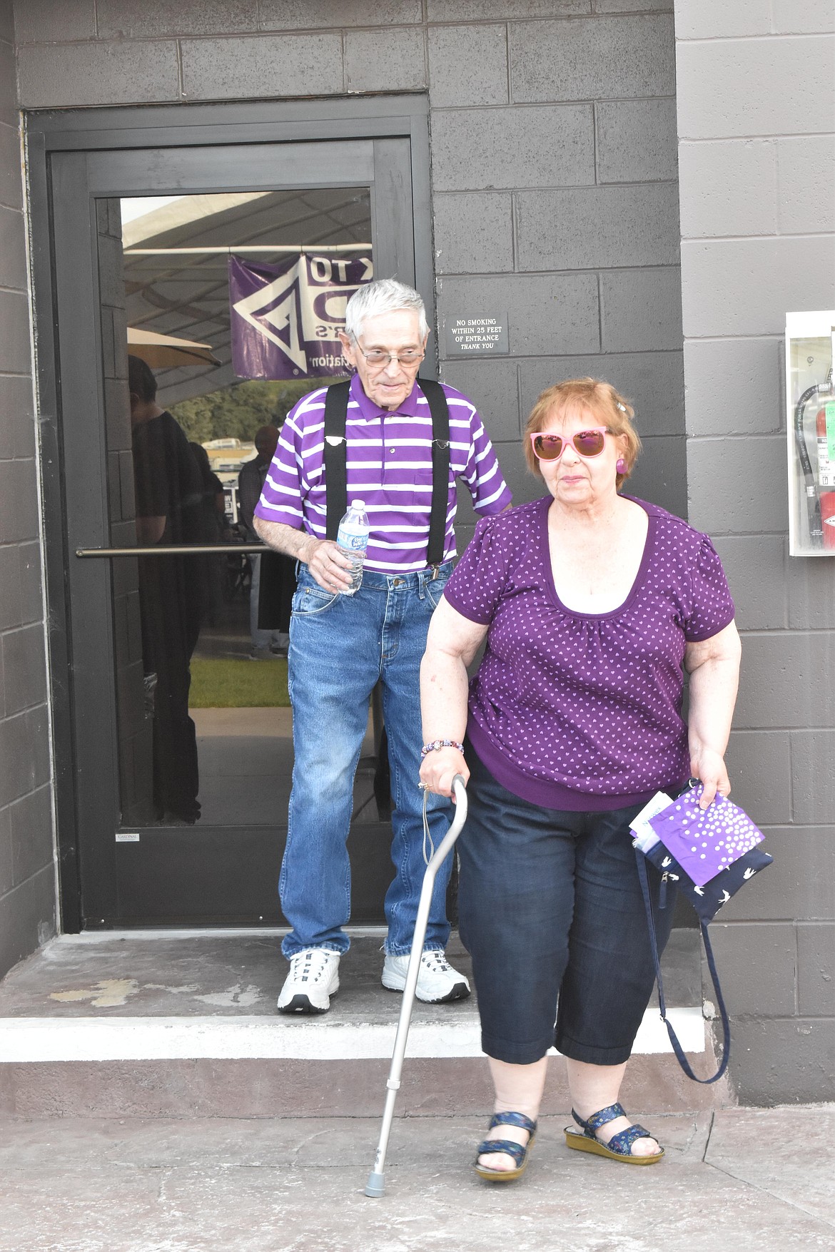 Attendees of the Purple Party were decked out in their best purple outfits.