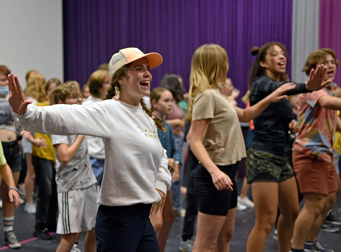 Summer camp participants practice a number during a rehearsal on Friday, July 22 at the Alpine Theatre Project in Whitefish. (Whitney England/Whitefish Pilot)