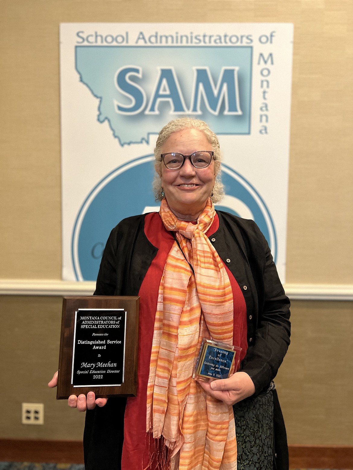 Evergreen School District Director of Special Services Mary Meehan was recognized for her distinguished service by the Montana Council of Administrators for Special Education during the School Administrators of Montana's Evening of Excellence in June. (Courtesy photo)