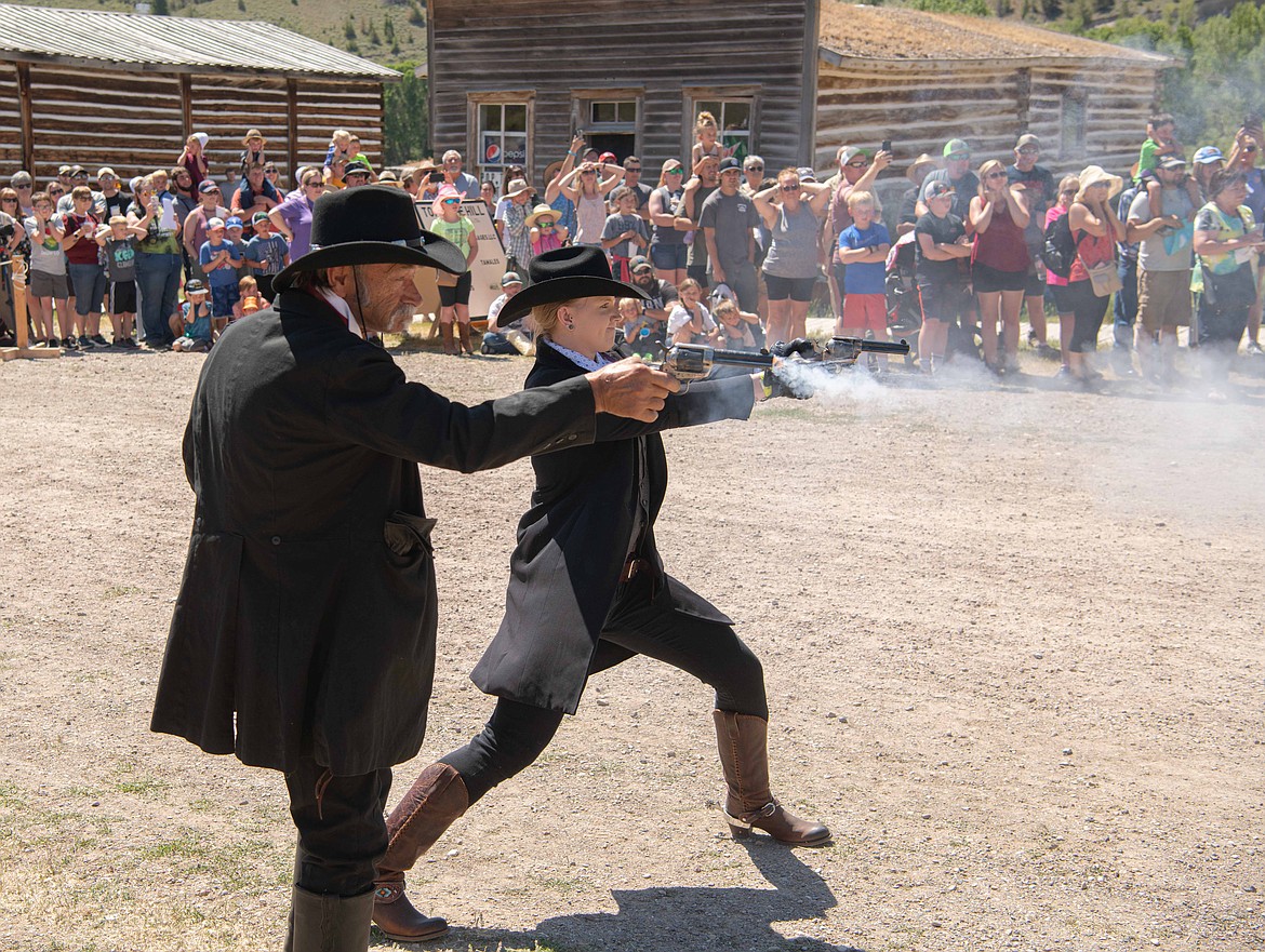 A reenactment of a shootout on Main Street at Bannack State Park. (Tracy Scott/Valley Press)