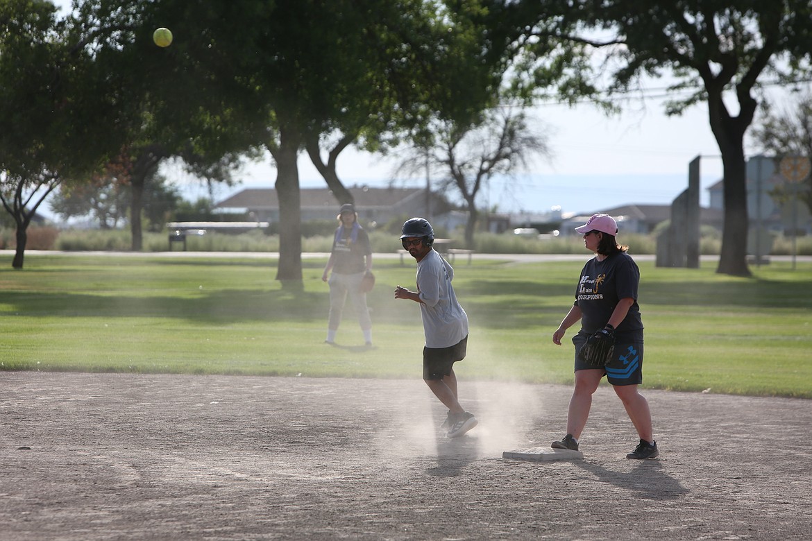 The scrimmage softball game between Othello and the Moses Lake Scorpions was held at Larson Playfields on Thursday.