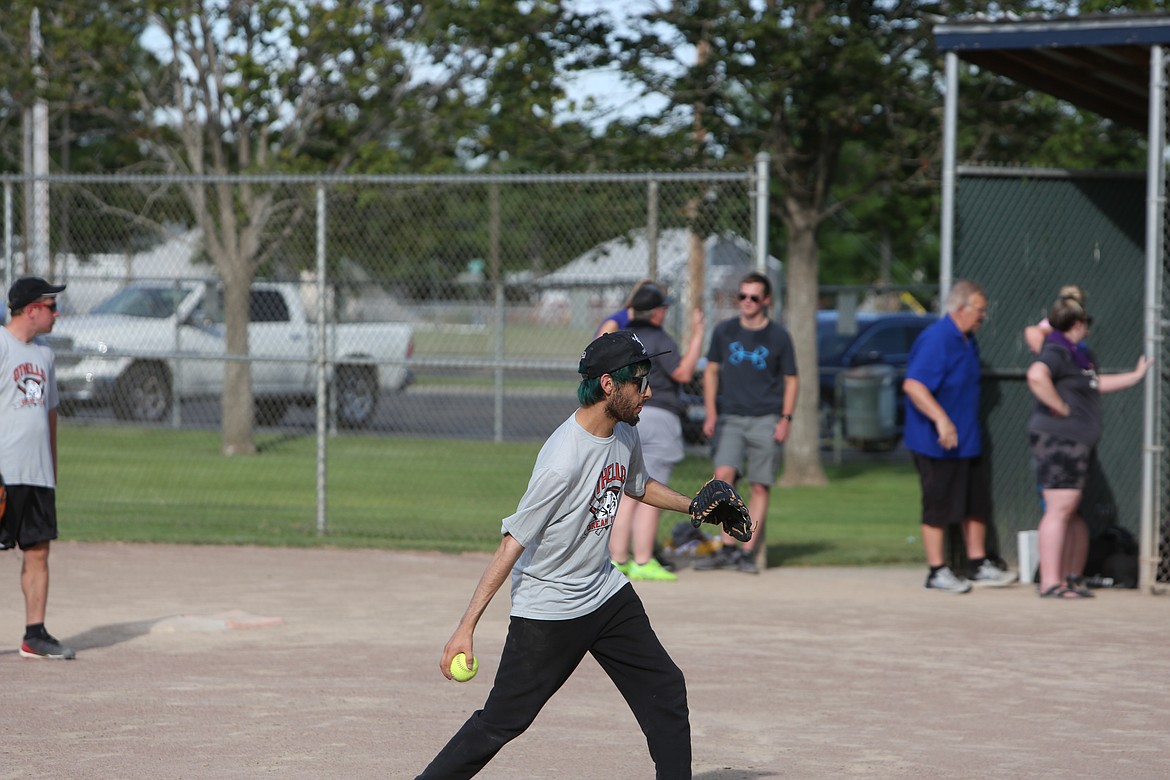 The slowpitch-style game gave batters the chance to use a tee as well.