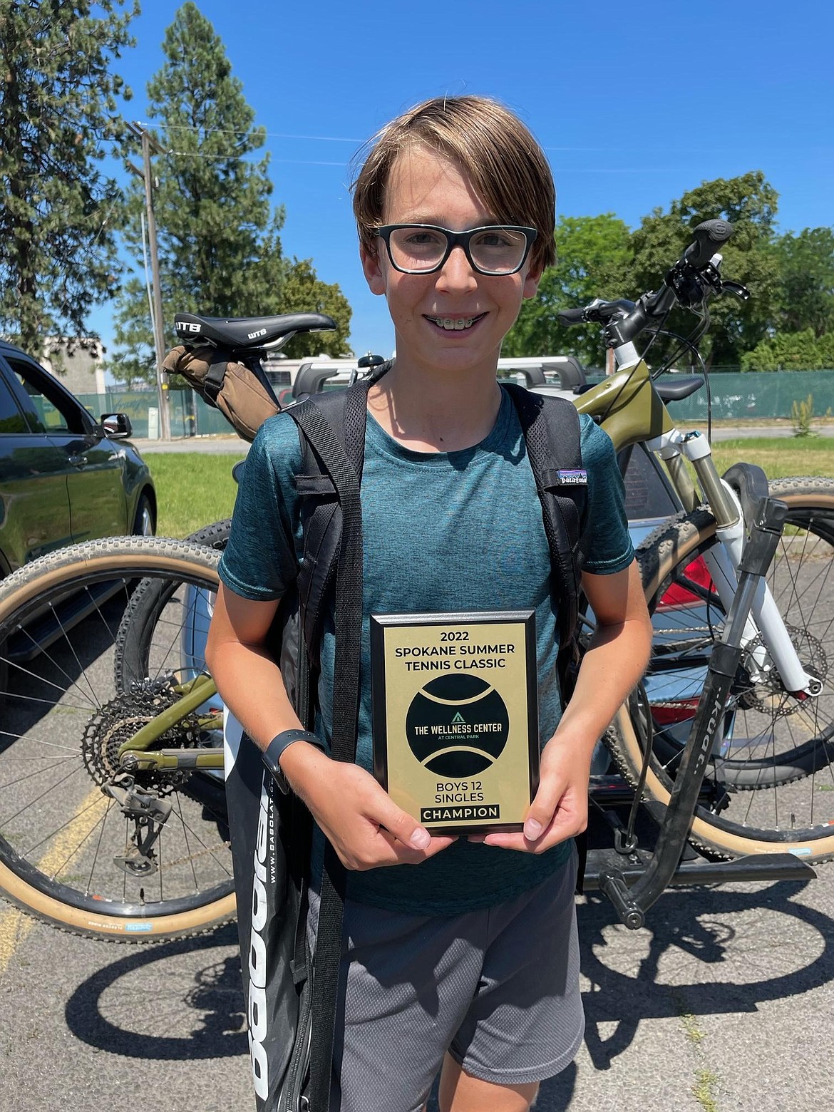 Courtesy photo
Sam Mandel of Coeur d'Alene won the 12-year-old boys singles title at the Spokane Summer Tennis Classic at the Spokane Club July 22-24. Mandel will be an eighth grader at Coeur d'Alene Charter Academy in the fall.