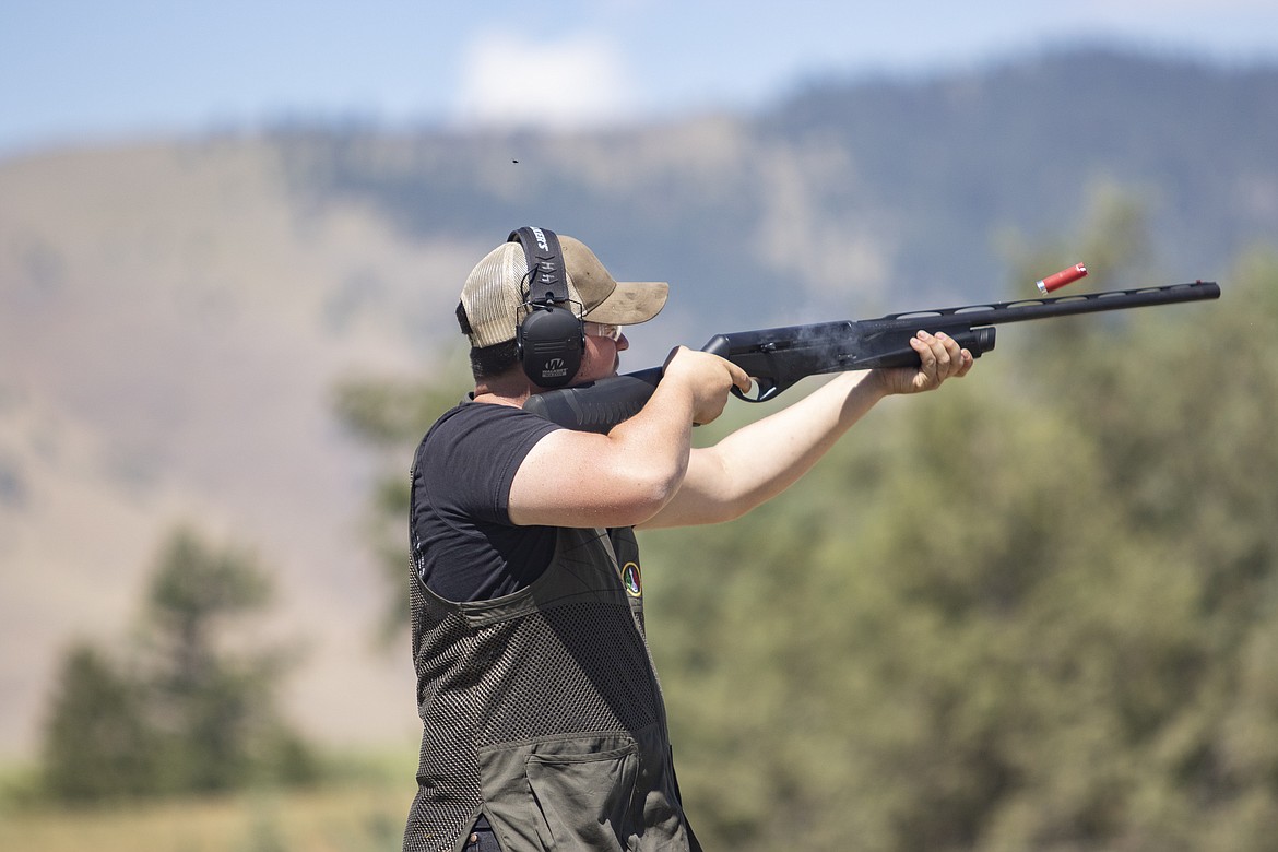 Participants take part in the 4-H Shotgun Shoot on Saturday at the Big Sky Sporting Clays. (Rob Zolman/Lake County Leader)