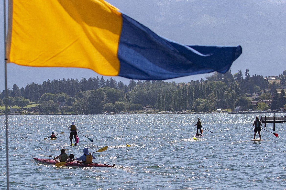 Participants in the annual Poker Paddle on Flathead Lake. (Rob Zolman/Lake County Leader)