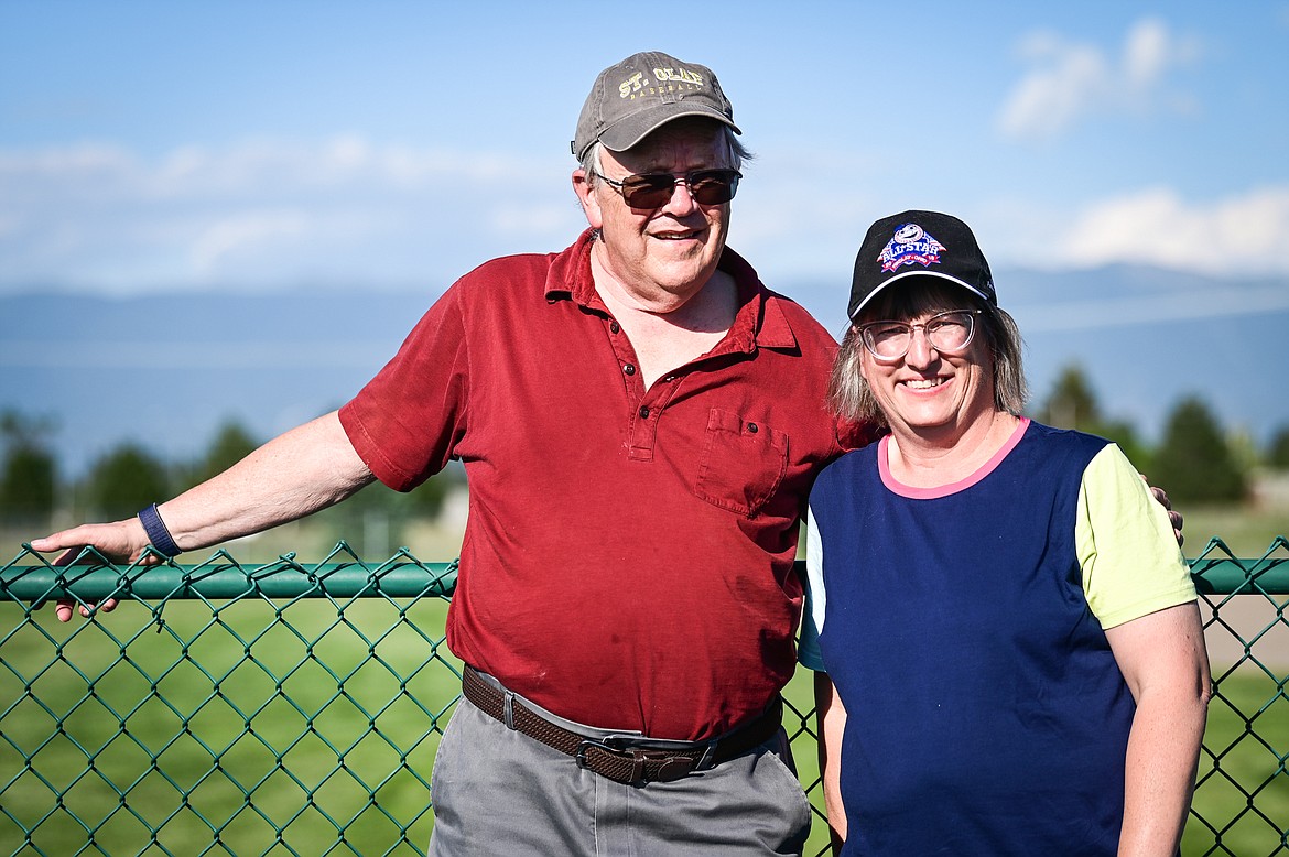 Dan Johns and Jennifer Johnson at Miracle Field at Kidsports Complex on Tuesday, July 26. (Casey Kreider/Daily Inter Lake)