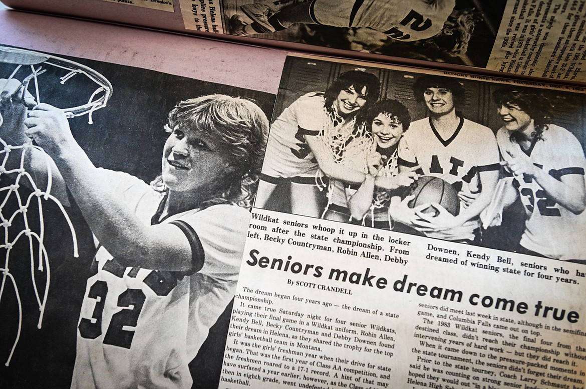 Pages in a scrapbook detail the Columbia Falls girls basketball state championship season of 1983. (Casey Kreider/Daily Inter Lake)