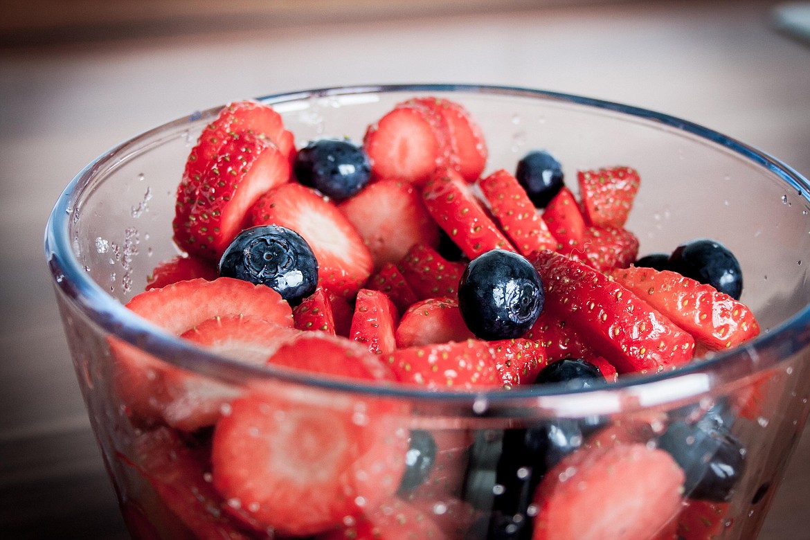 Teamed with fresh pineapple, fresh berries and fruits make a glorious salad to carry to the Festival at Sandpoint.