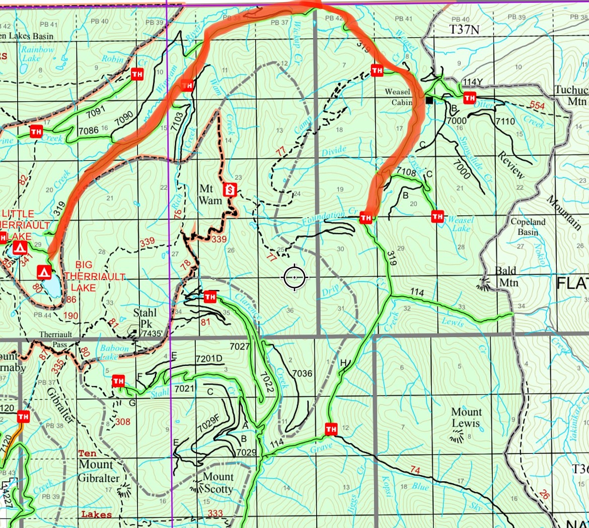Closure map of the Weasel Fire. (US Forest Service)