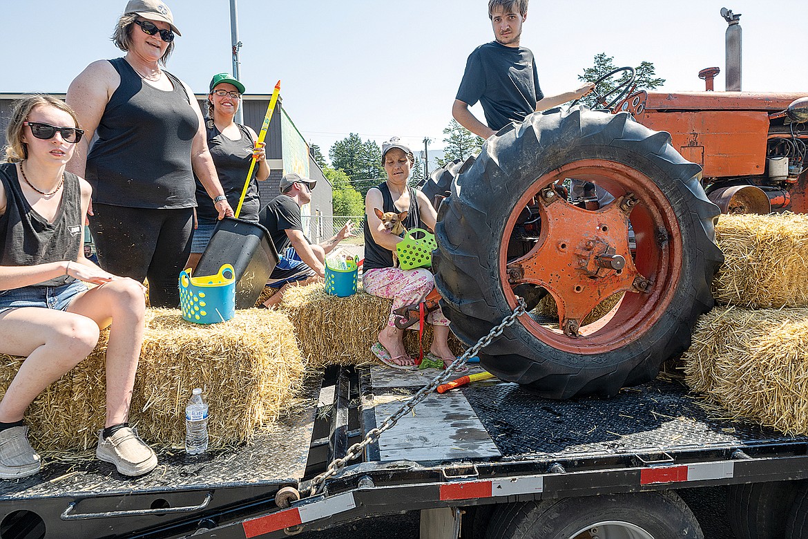 A farmer themed float at the parade.