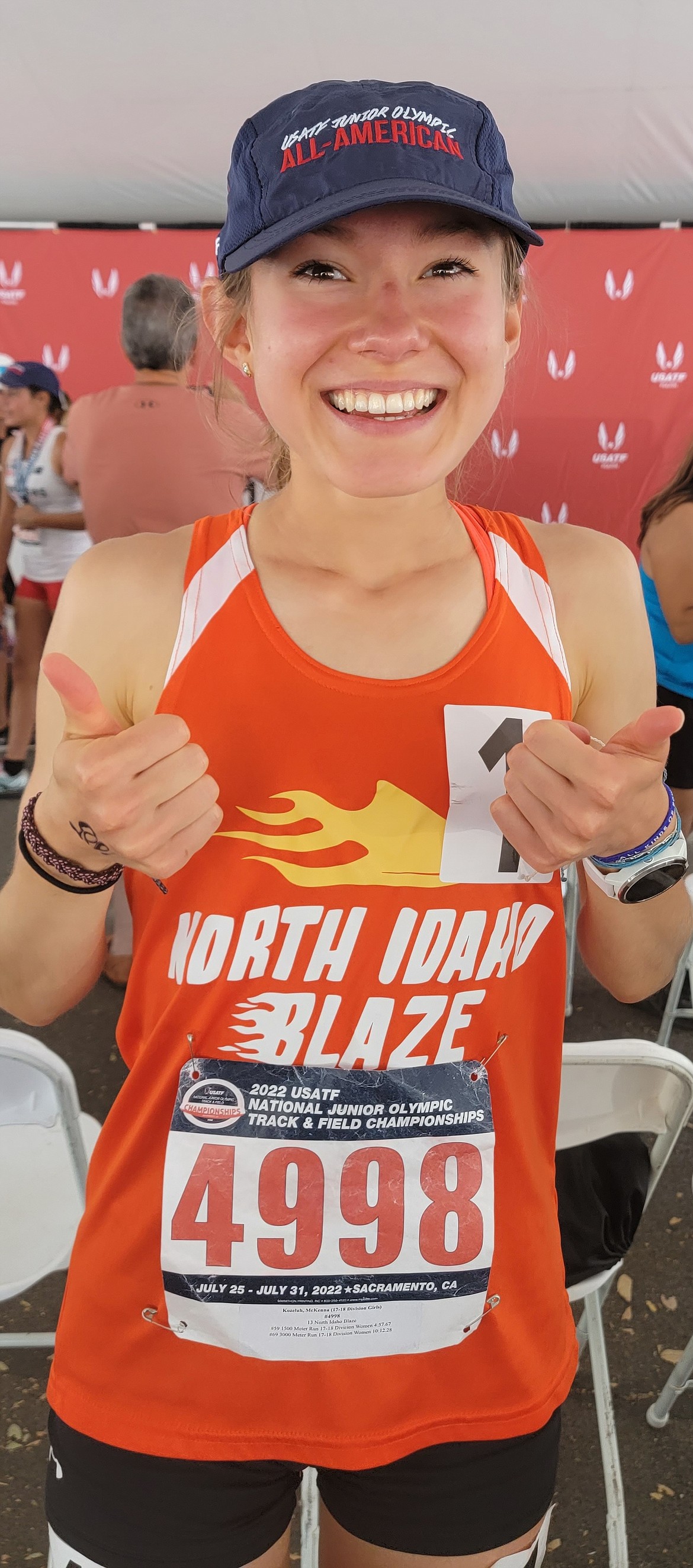 Courtesy photo
McKenna Kozeluh, a rising senior at Coeur d'Alene Charter Academy, won two national championships at the USA Track and Field Junior Olympics over the weekend in Sacramento, Calif.
