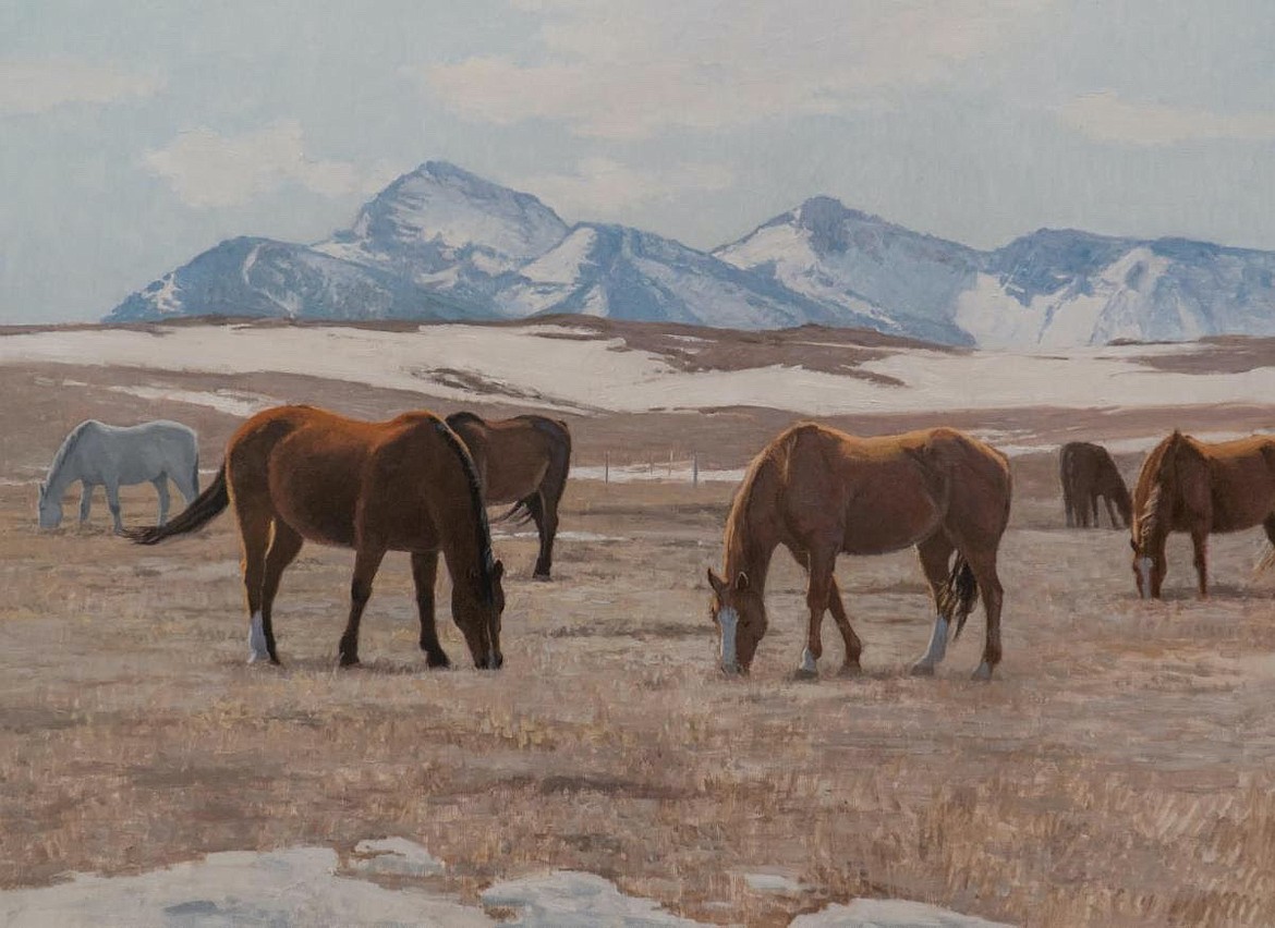 Nate Closson, Front Range Horses, Oil on Panel, 30" x 40"