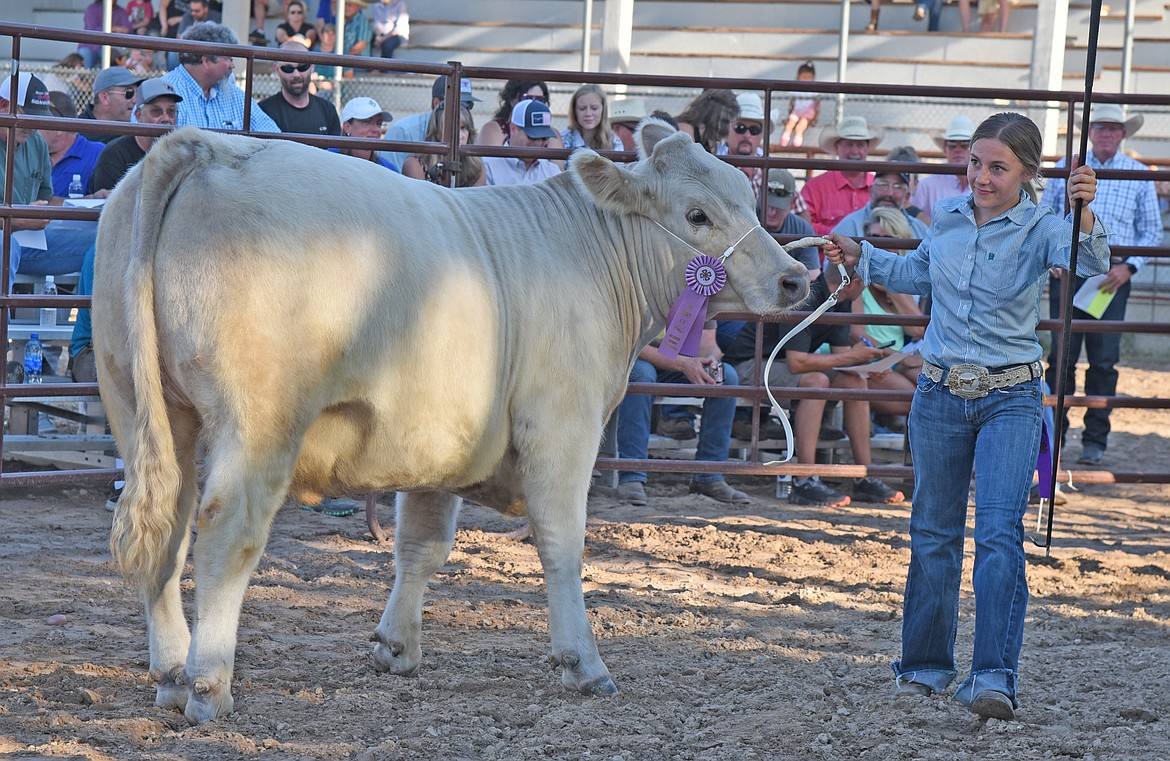 Megan Evalo was named the Senior Grand Champion Showman at the conclusion of the large animal Round Robin on Saturday. Her steer earned reserve champion honors in the market beef competition.