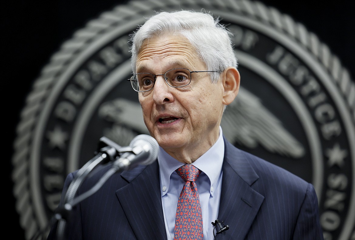 Attorney General Merrick Garland speaks during an event to swear in the new director of the federal Bureau of Prisons, Colette Peters, at BOP headquarters in Washington, Tuesday, Aug. 2, 2022. The Justice Department is suing Idaho, arguing that its new abortion law violates federal law because it does not allow doctors to provide medically necessary treatment, Garland said Tuesday.