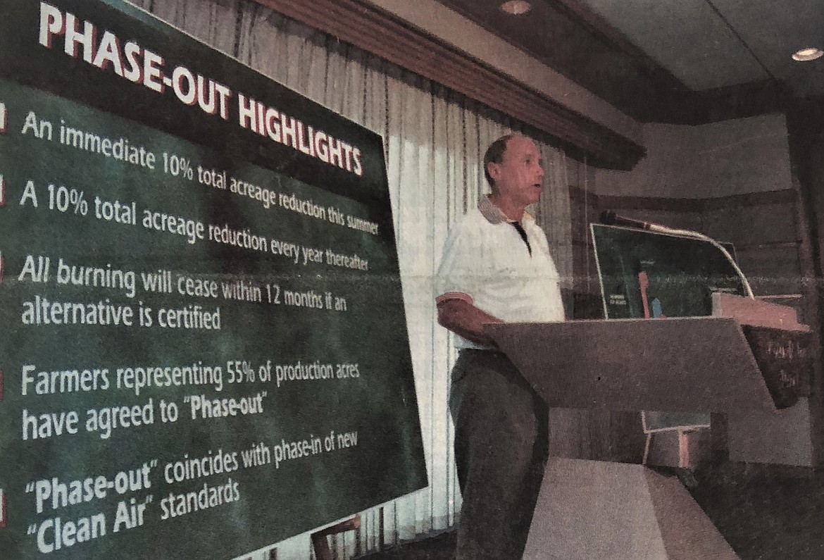 In 1997, Don Jacklin announces field-burning phaseout.