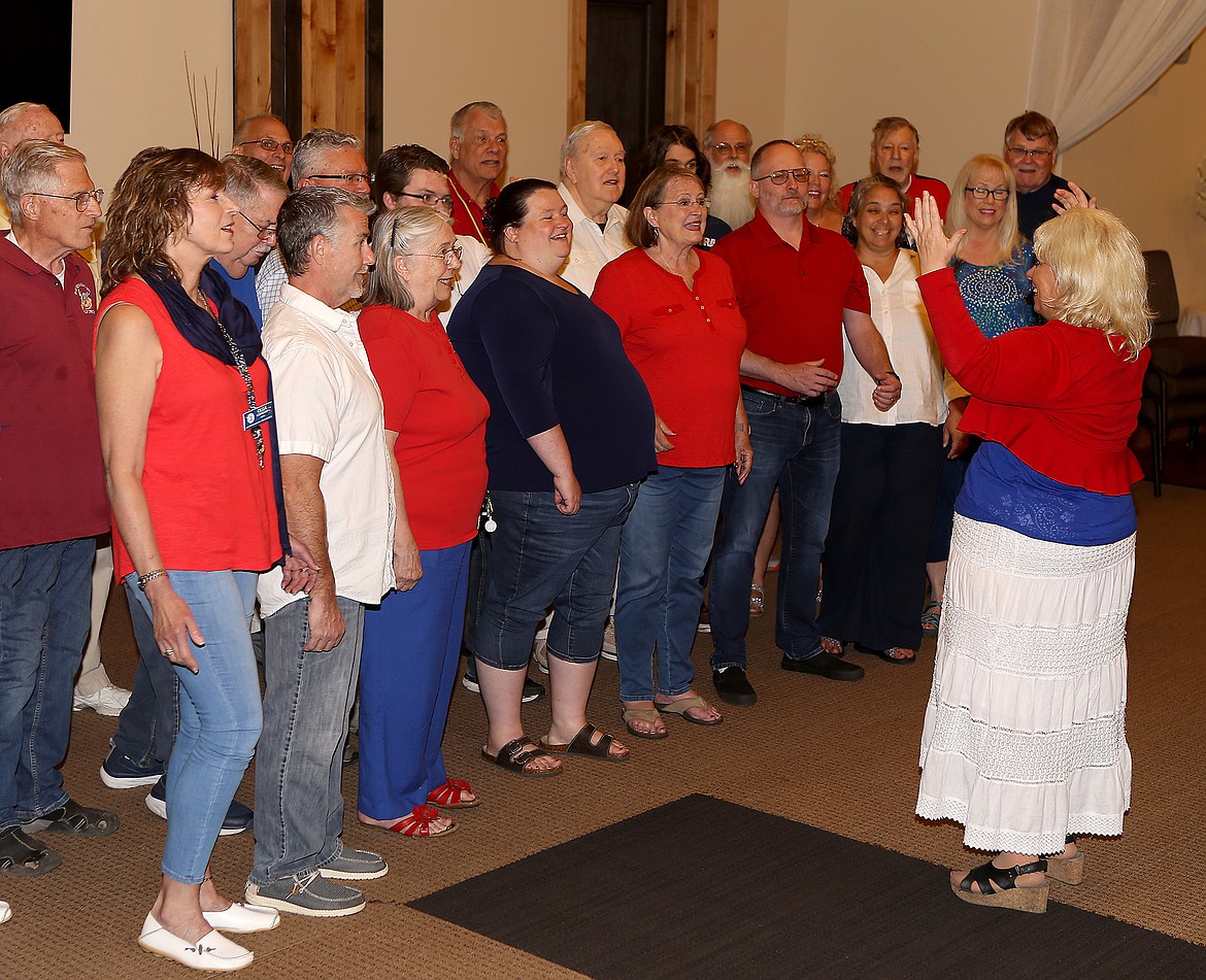The Lake City Harmonizers Barbershop Chorus perform July 19 at the American Lutheran Church Ice Cream Social in Kellogg.