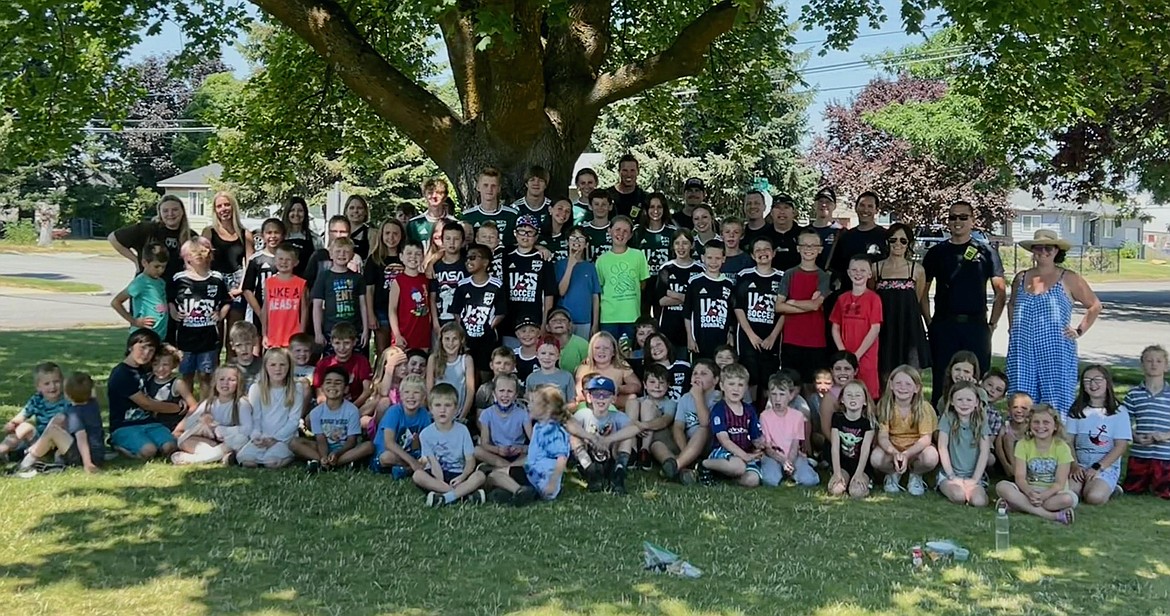 U.S. Soccer Foundation’s Soccer for Success participants pose for a photo beneath a tree at Borah Elementary School on July 28 as the program wrapped for the summer. Soccer for Success was offered by the University of Idaho Extension 4-H and Eat Smart Idaho programs to combat childhood obesity and foster character development using coaches and mentors. Participants received soccer jerseys, soccer balls, shin guards and water bottles through the 4-H funding to continue their new healthy habits at home.